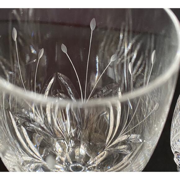 Set of 2 Mikasa Petit Point Wine Glasses | Cut Crystal - Picture 3 of 6